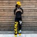 Men's Clothing High street national trend pants high street brand men and women loose printed trousers_viptrois.com