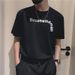 Black Short Sleeve T-Shirt Men's Summer Casual Five-Sleeve Crew Neck Printed Men's Trendy Versatile Top T-Shirt_viptrois.com