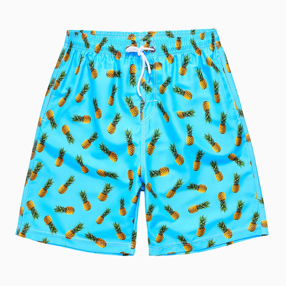 Men's Loose Quick-Dry Boxer Swim Trunks Five-Point Plus Size Couple Beach Vacation Shorts_viptrois.com