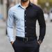 Men's Shirt 2025 New Color Matching Business Casual Four Sided Stretch Printing Comfortable Shirt Men's Long Sleeve_viptrois.com