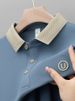 Men's Clothing Men's T Shirt Short Sleeved Casual Light Luxury Business Summer New Lapel Embroidered Top Half Sleeved Dad Wear Trend_viptrois.com