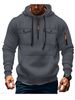 Pure Cross-Border Hot-Selling Autumn Winter Men's Workwear Pocket Casual Trendy Zipper Pullover Sweatshirt Hoodie_viptrois.com
