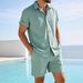 Men's Casual Vacation Beach Shirt Cross Border European American Style Versatile Short Sleeved Suit for Everyday Wear_viptrois.com