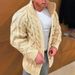 Men's Clothing 2024 New Men's Sweater Independent Stand Cardigan Heavy Long Sleeve Stand Collar Twisted Jacquard Casual Men's Wear_viptrois.com