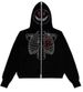 Loom Loom 2023 New Cross-Border European And American Style 3D Printed Loose Spider Skull Zipper Hoodie Men's Sweatshirt_viptrois.com