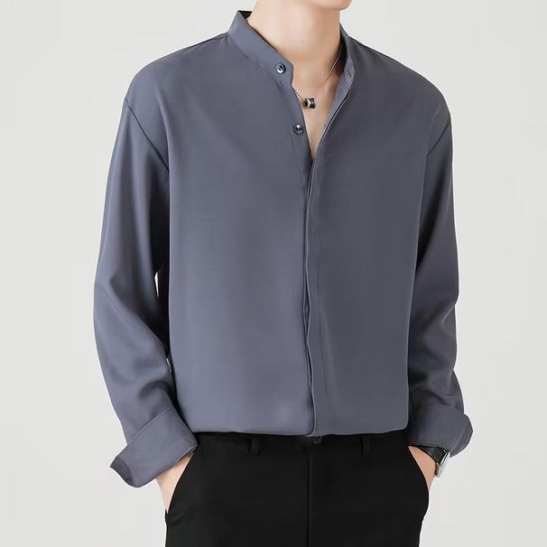 Versatile Long Sleeved Artistic And Trendy Temperament, Spring Youth Fashion Trend, Standard Shirt For Men_viptrois.com