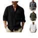 Men's Clothing Men's Tops Pure Cotton Shirt Solid Color Long Sleeved Shirt Men's Casual Cardigan Long Shirt Men_viptrois.com