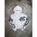 Men's Clothing 2025 New Ins Style Strange Letter Stripe Print Loose Versatile Hoodie Sweatshirt Top_viptrois.com