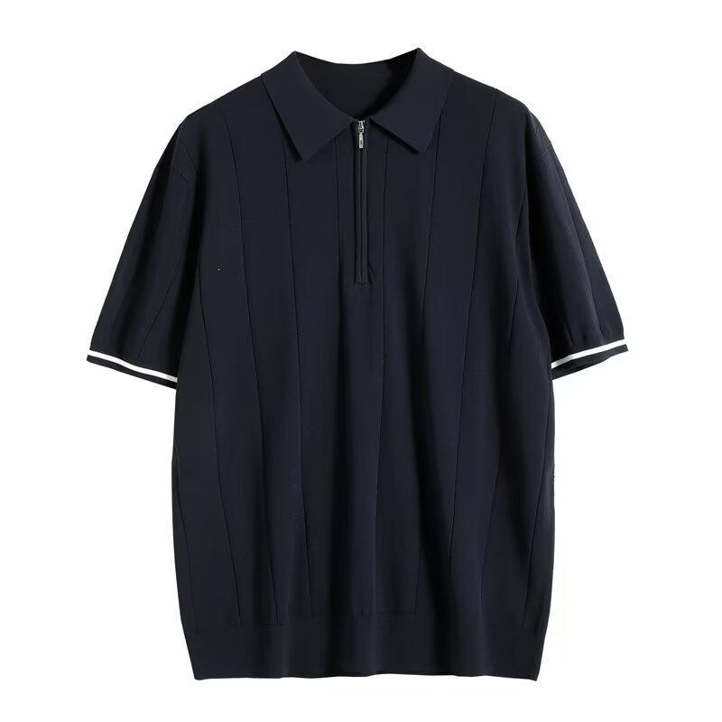 Men's Dry Breathable Business White Polo Shirt Summer Ice Silk Casual Collared Tee_viptrois.com