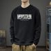 New Heavy Round Neck Sweater Men's Letter Design Sense American Autumn, Winter And Early Autumn Trendy Brand Without Hat Long Sleeves_viptrois.com