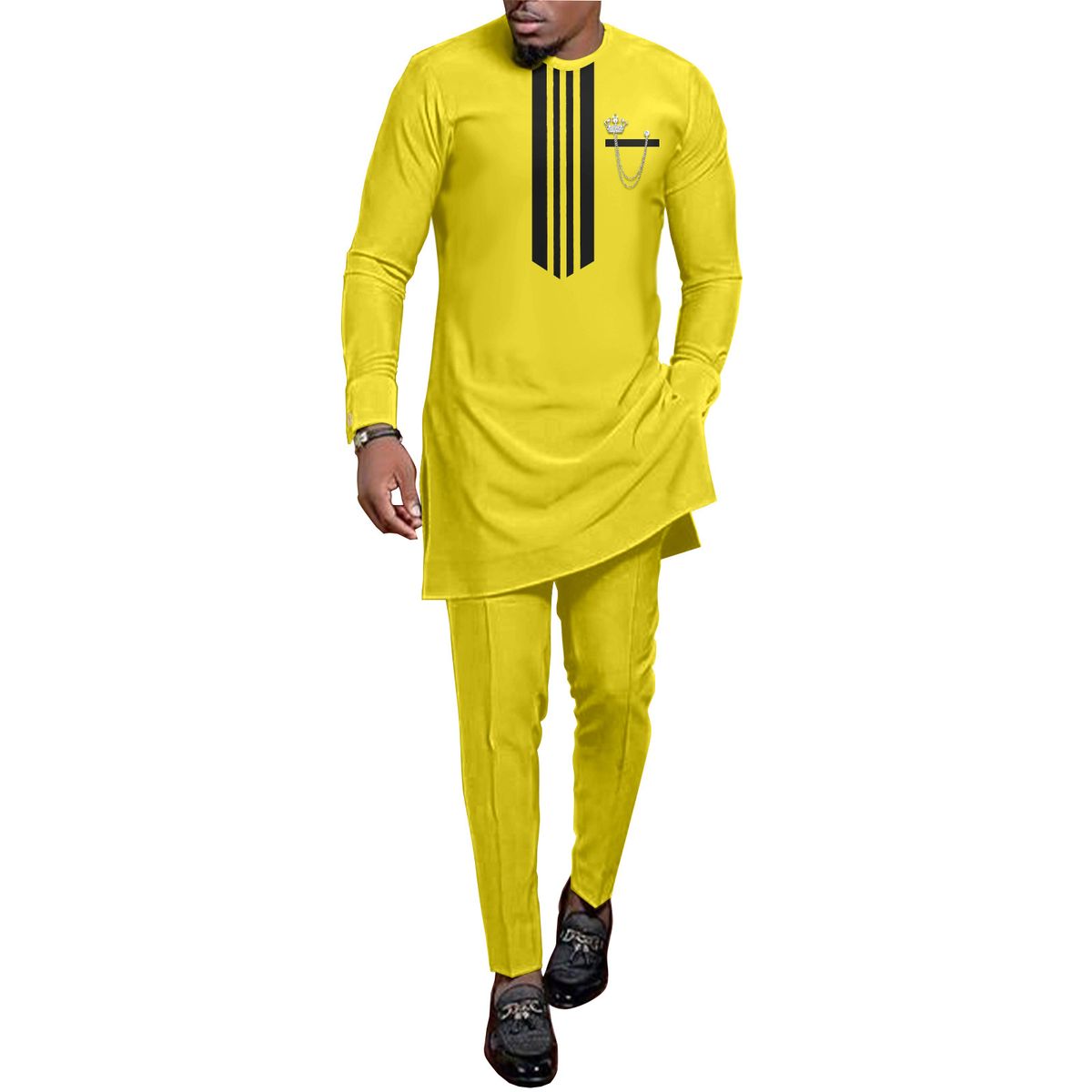 Men's clothing African national printing batik cotton men's casual set_viptrois.com