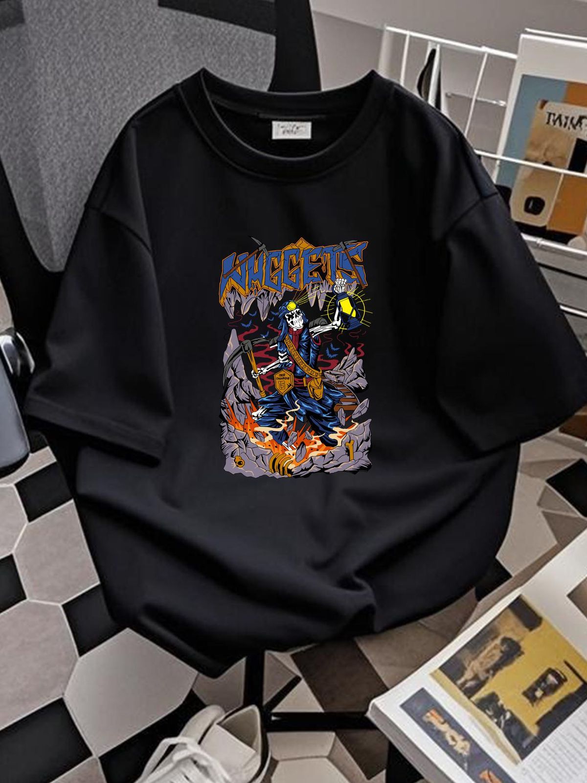 Denver City Basketball Team Nuggets Inspired Sz S XL Quality Oversized T Shirt Streetwear Breathable Graphic Unisex Casual Stretched_viptrois.com