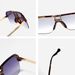 Men's Sunglasses New Half Frame Sunglasses, Retro Tortoise Shell Fashion Gradient Color Anti Ultraviolet Sunglasses_viptrois.com