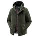 Men’s Lightweight Workwear Jacket – Detachable Hood, Multi-Pocket Utility Coat With Breathable Cotton & Polyester Lining (Khaki/Army )_viptrois.com