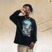 American Street Style Round Neck Long Sleeve English Print T-Shirt Men And Women, Casual Versatile Top For_viptrois.com