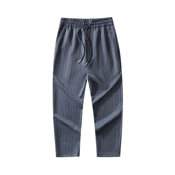 Men's Clothing Retro Striped Cropped Pants Casual Slim Comfortable High End Skinny Pants_viptrois.com