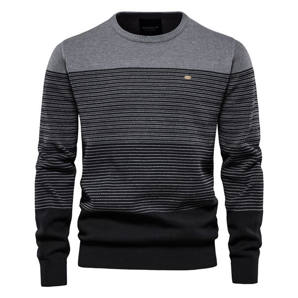 Nordmann Autumn Winter Men Casual Knitted Sweater Insert Jacket Spliced Men's Korean Version Slim Fit Youth Color Block_viptrois.com