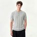 Men's Slim Fit Knitted T-Shirt Henley Collar Short Sleeve Summer Business Commuter Versatile New Style Mature_viptrois.com