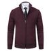 "Men's Stand Collar Zip-Up Knit Sweater – Autumn/Winter Thickened Cardigan (Beige, Gray, Burgundy, Navy, Brown, M-3XL)"_viptrois.com