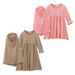 Kids’Clothing Girls Spring And Autumn Style Solid Color Long Sleeve Dress Long Skirt + Headscarf Two Piece Children's Clothing Skirt Ins_viptrois.com