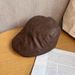 Women's Hats Retro Suede Backwards Forward Hat For Women Summer Versatile Hot Girl Personality Niche Face Small Beret Hat_viptrois.com