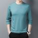 Men's Mulberry Silk Long Sleeve T-Shirt Round Neck Spring New Business Casual Versatile Top Solid Color Base Tee_viptrois.com