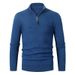Men's Clothing Autumn And Winter New Men's Half High Collar Zipper Knitwear Long Sleeve Trend Solid Color Men's Pullover Sweater_viptrois.com