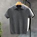 Men's Clothing Polo Collar Short Sleeved Sweater Men's Summer New Fashion Slim Fit Half Sleeved Lapel Knitted Bottoming Shirt_viptrois.com