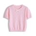 Cross Border A Type Children's Round Neck Hollow Bow Summer Thin Short Sleeved T Shirt Breathable Girls Knitted Tops Wholesale_viptrois.com