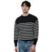 Striped Long Sleeved Knitted Sweater, Men's Slim Fit, Thin Design, Inner Layer As Base_viptrois.com