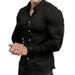 Men's Clothing Long Sleeved Shirt Printing Business Casual Non Iron Solid Color Lapel Shirt_viptrois.com