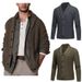 Men's Shawl Collar Cardigan – Relaxed Fit Acrylic Knit Sweater With V-Neck & Button Front (M-3XL, Machine-Washable For Autumn Casual Wear)_viptrois.com