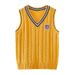 "Unisex Cable-Knit Cotton Vest For Kids - Korean Style School Uniform Sweater (100-180cm, 5 Colors)"_viptrois.com
