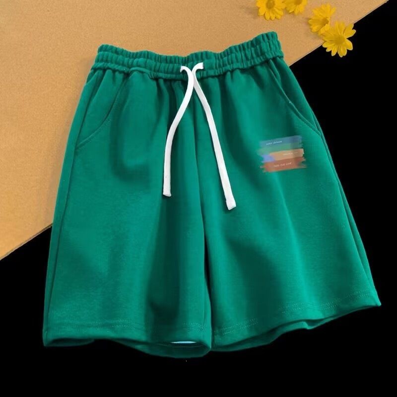 Men's High Waist Casual Wide Leg Pants Summer New Style Printed Straight Leg Outerwear Loose Five Point mid Length_viptrois.com