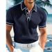 Summer Men's Short Sleeved Polo Shirt Color Blocking Collar Breathable Comfortable Casual Style European American Fashion_viptrois.com