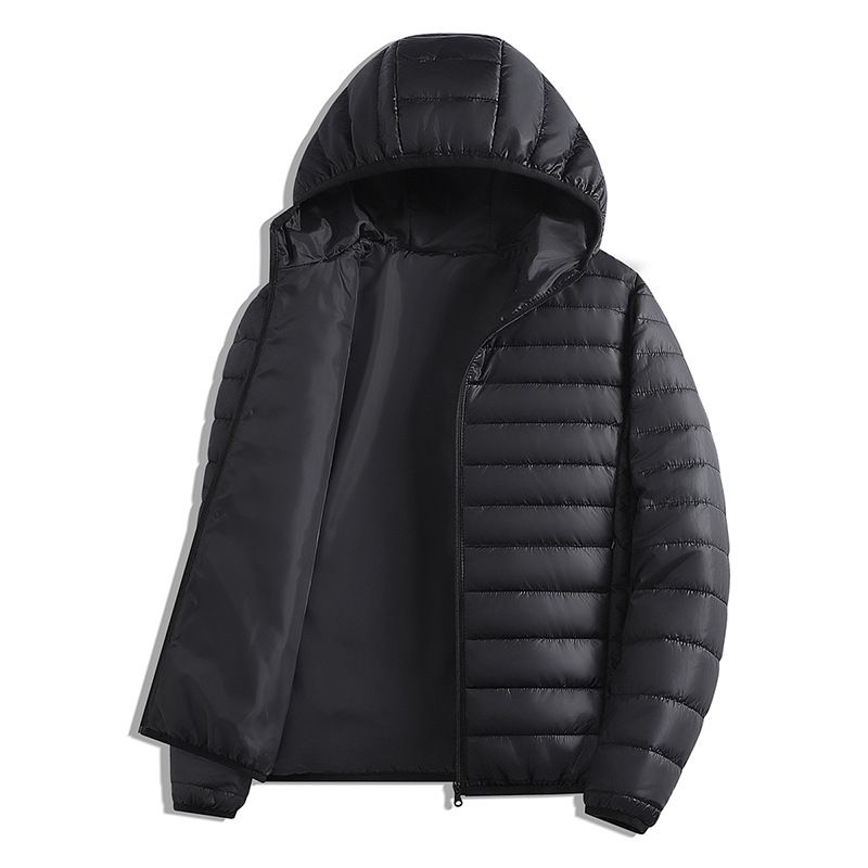 Men's Winter Warm Hooded Puffer Jacket - Windproof Waterproof Lightweight Quilted Coat For Outdoor Sports & Casual Wear_viptrois.com