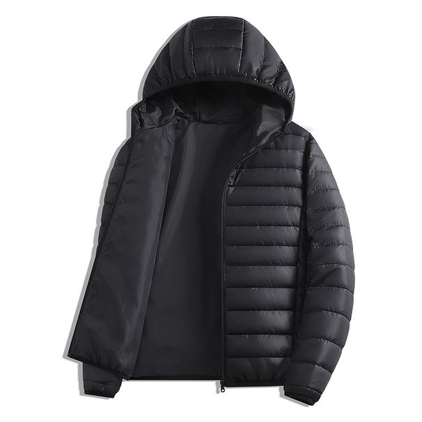 Men's Winter Warm Hooded Puffer Jacket - Windproof Waterproof Lightweight Quilted Coat For Outdoor Sports & Casual Wear_viptrois.com