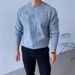 Loom Loom European And American Style Tough Guy Thin Tight Knitted Muscle Men Button Cardigan Jacket Casual Versatile Round Neck_viptrois.com