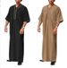 2024 New Muslim Dubai Malaysia Loose Robe Button Shirt Men's_viptrois.com
