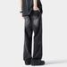 American-style Washed Cool Men's Jeans, Trendy Brand, Loose Fit, Lightning Pattern, Straight-leg Pants, High Street_viptrois.com