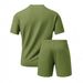 Men's Knitted Jacquard Sportswear Set - Summer Short Sleeve Top & Five-Point Shorts, Breathable & Comfortable, Casual Outfit_viptrois.com