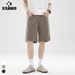 XXBRO Men's Cleanfit White Denim Shorts – Vintage High Street Straight-Leg Cotton 5-Pocket Bermuda (S-3XL, Non-Stretch, Summer Essential)_viptrois.com