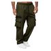"Men's Work Pants Casual Loose Fit Straight Leg Trousers - Comfortable Polyester Fabric For All Seasons (Black, Grey, Military Green, Khaki)_viptrois.com