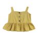 Kids’ Clothing Girls Suits Summer New Version Baby Girl Four Corner Ruffle Pants Sleeveless Tops Two Pieces_viptrois.com