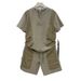 Men's Clothing Casual Two-Piece Set Short Sleeve Top Workwear Pants, Unisex Matching Outfit For Outdoor Daily Wear (Available In Brown & Black)_viptrois.com