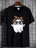 Halloween Ghost Glasses Boo Spooky Season Women Toddler Girl T-Shirt Women Unisex T-Shirt For Women Casual Casual Top For Everyday Wear Breathable Streetwear Print Round Neck Short Sleeve Graphic Versatile Comfortable Designer Clothes Slightly_viptrois.com