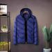 Men's Lightweight Quilted Jacket With Detachable Hood, Slim Fit Nylon Outer Shell, Winter Casual Zip-Up Coat For Urban Commute_viptrois.com