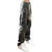 Loom European And American High Street Trend Brand Rivet Straight Pleated Cargo Men Drawstring Vibe Style Hip Hop Cool Loose_viptrois.com