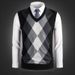 Men's Wool Blend V-Neck Sleeveless Vest - Classic Check & Camo Patterns, Slim Fit, Casual & Versatile Pullover Sweater Vest For Autumn_viptrois.com