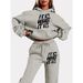 Women's Oversized Hoodie Set - Trendy Streetwear Pullover & Pants With Graphic Print_viptrois.com